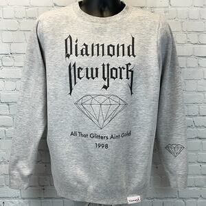 Diamond Supply Co New York 1998 Sweatshirt Skater Gray Crewneck Sweater M Medium